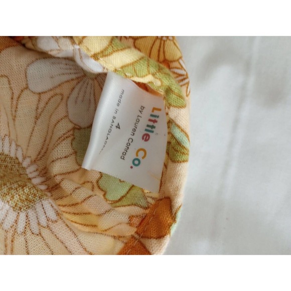 Little Co. Lauren Conrad Toddler Girl Organic Cotton Linen Dress 4 Floral Sun - Picture 3 of 6